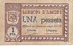 BILLETE DE 1 PTA  DEL MUNICIPI D´ANGLES DEL 22-6-1937 - Otros & Sin Clasificación