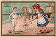 4 Chromo Litho Trade Advertising CARDS C1900 CROQUET GAME JEU De CROQUET Krocketspiel Pub Belle Jardinière Imp Testu - Andere & Zonder Classificatie