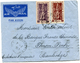 INDE LETTRE PAR AVION AVEC AFFRANCHISSEMENT COMPLEMENTAIRE AU DOS DEPART PONDICHERY 9-1-1952 INDE Fse POUR LE CAMBODGE - Storia Postale