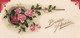 MINI CARTE--BONNE ANNEE---fleurs De Roses + Houx  + Gaufrée---voir 2 Scans - Autres & Non Classés