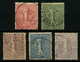 FRANCE - YT 129 à 133 - SEMEUSE LIGNEE - SERIE COMPLETE 5 TIMBRES OBLITERES - 1903-60 Säerin, Untergrund Schraffiert