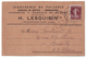 Somme 80 - FEUQUIERES EN VIMEU Carte Postale PUBLICITAIRE De LESQUIBIN Serrurerie De Picardie Coffres Verrous COMMERCE - Feuquieres En Vimeu