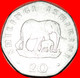 § 2 SOLD ~  ELEPHANT WITH CALF: TANZANIA &#x2605; 20 SHILLINGS 1992! LOW START&#x2605; NO RESERVE! - Tanzanía