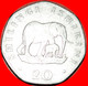 § 2 SOLD ~  ELEPHANT WITH CALF: TANZANIA &#x2605; 20 SHILLINGS 1992! LOW START&#x2605; NO RESERVE! - Tanzanie