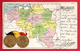 Belgique Carte Géographique Des 9 Régions. Médaillon Léopold II, Roi Des Belges. 1904 - Autres & Non Classés