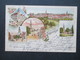 AK 1898 Gruss Aus Sangerhausen. Mehrbildkarte Kriegerdenkmal, Kreishaus, Markt Und Jakobkirche, Marienkirche.O. Dibbern - Sangerhausen