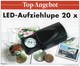 20xLupe Vergrößerung LED Licht-Aufziehlupe Neu 10&euro; Prüfen Von Briefmarken Münzen Paper Money LEUCHTTURM Offer Black - Ohne Zuordnung