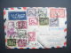 1949 Airmail Cover To PRAGUE, CZECH, Bearing Extraordinary Array Of Stamps - Covers & Documents