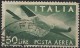 ITALY 1945 Clasped Hands And Caproni Campini N-1 Jet - 50l Green FU - Correo Aéreo