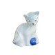 Figurine Ancienne Miniature Chat Chaton Balle Bleue 38 Mm Sujet Porcelaine Bibelot Statuette - Animals