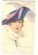 NANNI SIGNED 1920s POSTCARD - GLAMOUR LADY WITH BLUE HAT & FLOWERS 258/5 ( 193 ) - Sonstige & Ohne Zuordnung