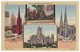 USA, FAMOUS CHURCHES OF NEW YORK CITY NY, 1930s Linen Unused Curt Teich Vintage Postcard - Kirchen
