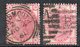 GB 1881: 2x3 D  Rose, Pl. 20/21, Both Wmk. Crown, Used, 3d Pl. 21 Perfin; S.G. No. 158     O - Gebraucht