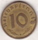 ALLEMAGNE . 10 REICHSPFENNIG 1938 F (STUTGART) - 10 Reichspfennig