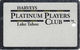 Harvey's Casino - Lake Tahoe, NV - BLANK Platinum Players Club Slot Card With No Text Over Mag Stripe - Casino Cards