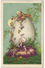 Easter, Very Elegant Child Couple With An Egg And Flowers, Old Postcard - Pasen