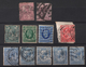 GREAT BRITAIN STAMPS 1/2 HALF AND ONE PENNY, 2 1/2  PENNY, 1,4 PENCE PERFIN  STAMPS C&G, L, CTI, OPL, JMC, BSC, LSW, SJ - Perfins