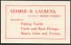 1940 Jersey Laurens Yachts, Fishing Advertising Card. 'Tides Of St Helier' Navy Hydrogapher - Advertising