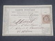 FRANCE - Carte Précurseur  De Le Havre Pour Le Havre En 1874 , Affranchissement Cérès - L 7349 - Cartes Précurseurs