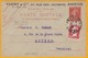 1926 - Entier CP Semeuse Repiqué Yvert Et Cie D' Amiens Gare Vers Anvers, Belgique - Complément Affranchissement Pasteur - Storia Postale