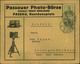 1921, Dekorativer Werbeumschlag ""Passauer Photo-Börse"" Mit 2-mal 60 Pfg. Germania - Photographie