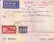 INDOCHINE 1938 AIRMAIL COVER, SAIGON TO SOUTH INDIA VIA MADRAS, UPTO TO CALCUTTA VIA AIR FRANCE - TORN CONDITION - Luchtpost