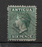 Antigua 1872 QV Definitives, 1d And 6d Crown CC Perf 12.5, Used (4975) - 1858-1960 Crown Colony