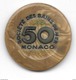 Ancien Jeton De Casino De 50 Francs Société Des Bains De Mer De Monte Carlo - Monaco (ficha) - Casino