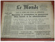 JOURNAL" LE MONDE " DU  29  AVRIL1961  GUERRE D ALGERIE PARACHUTISTE  / PUTSCH D ALGER/ OAS /  PIEDS NOIRS / DE GAULLE - 1950 à Nos Jours
