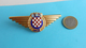 CROATIAN RAILWAYS - Large Official Enamel Hat Cap Badge * Chemins De Fer Bahn Ferrovie Ferrocarriles Railroads Railway - Railway