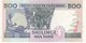 BILLETE DE TANZANIA DE 500 SHILINGI DEL AÑO 1997 CALIDAD EBC (XF) (BANKNOTE) JIRAFA-GIRAFFE-CEBRA-ZEBRA - Tanzania