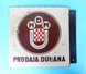 WW2 - CROATIA ( NDH ) " TOBACCO STORE " ORIGINAL VINTAGE ENAMELED SIGN * LARGE MASSIVE * PLAQUE ANCIENNE EMAILLE Ustase - Tabak