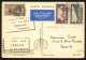 : Carte  Postale AIR FRANCE Avec Afrt Tricolore Oblt DAKAR PRINCIPAL SENEGAL P PARIS + Cachet Violet  AIR-FRANCE DAKAR - 1960-.... Lettres & Documents