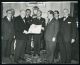 1953 PRESS PHOTO OF WINSTON CHURCHILL PRESENTED DIPLOMA ROYAL COLLEGE VETS - Famous People