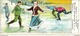 Delcampe - 7 Litho  Chromos C1900 Ice Skating Patinage  Glace Eislaufen Schaatsen PUB Printemps GUERIN Boutron Berliner Morgenpost - Kunstschaatsen