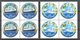 PITCAIRN, CRUISE SHIPS, FULL SET 2001, ALL ROUND STAMPS IN NEVER HINGED BLOCKS OF 4! - Pitcairn