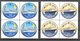 PITCAIRN, CRUISE SHIPS, FULL SET 2001, ALL ROUND STAMPS IN NEVER HINGED BLOCKS OF 4! - Pitcairn