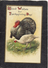 Thanksgiving Turkey And And Mother Bird(facing Left)"Good Wishes"1908 - Ellen Clapsaddle Antique Postcard - Clapsaddle