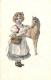 [DC10159] CPA - BAMBINA CON CAVALLO - Non Viaggiata - Old Postcard - Cavalli