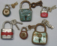 A2913  LUCCHETTI CADENAS PADLOCH PADLOCHE N.6 ANNI 40 / 50 C0N CHIAVI CHIAVE KEY KEYS Clès Clè - Ferro Battuto