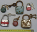 A2913  LUCCHETTI CADENAS PADLOCH PADLOCHE N.6 ANNI 40 / 50 C0N CHIAVI CHIAVE KEY KEYS Clès Clè - Ferro Battuto