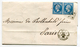 FRANCE- Lettre Sans Correspondance De 1866 De LYON LES TERREAUX (68)- GC 2145A- Y&T N°22 En Paire (DE ROTHSCHILD FRERES) - 1853-1860 Napoléon III.