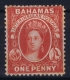 Bahamas: SG 33 Scarlet Wmk CC  Reversed  Perfo 14   Not Used (*) SG - 1859-1963 Crown Colony