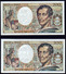 FRANCE: Bon Lot De 2 Billets: 200 F Montesquieu, N° 70 Date 1992 Et N°70/2 Date 1994 (plus Rare) - 200 F 1981-1994 ''Montesquieu''