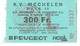 Ticket D´entrée-Football-Voetbal-K.V. Mechelen-Charleroi S.C. Zaterdag 15/2/1992-Pub.Peugeot (scan Reco/Verso ) - Tickets D'entrée