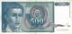 YUGOSLAVIA 500 DINARA 1990 P-106a VF S/N AS 4765051 [YU106circ] - Yugoslavia