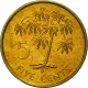 Monnaie, Seychelles, 5 Cents, 1982, British Royal Mint, FDC, Laiton, KM:47.1 - Seychelles