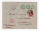 !!! BANDE DE 3 DU 5C BLANC /LETTRE DE 1902 CACHET MARITIME LIGNE N, PAQ FR N°8 RETIMBRE 10C MOUCHON POUR REEXPEDITION - Poste Maritime