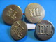 4 Boutons Anciens Anciens à Monogramme "HL"/ Dorés / 2 Tailles Différentes/Fabricant ? / Début XXème Siècle     BOUT46 - Boutons