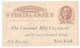 UX8 Postal Stationery Card Gold Coated Back Advertising Coconut Mfg Co New York Pre-Printed - ...-1900